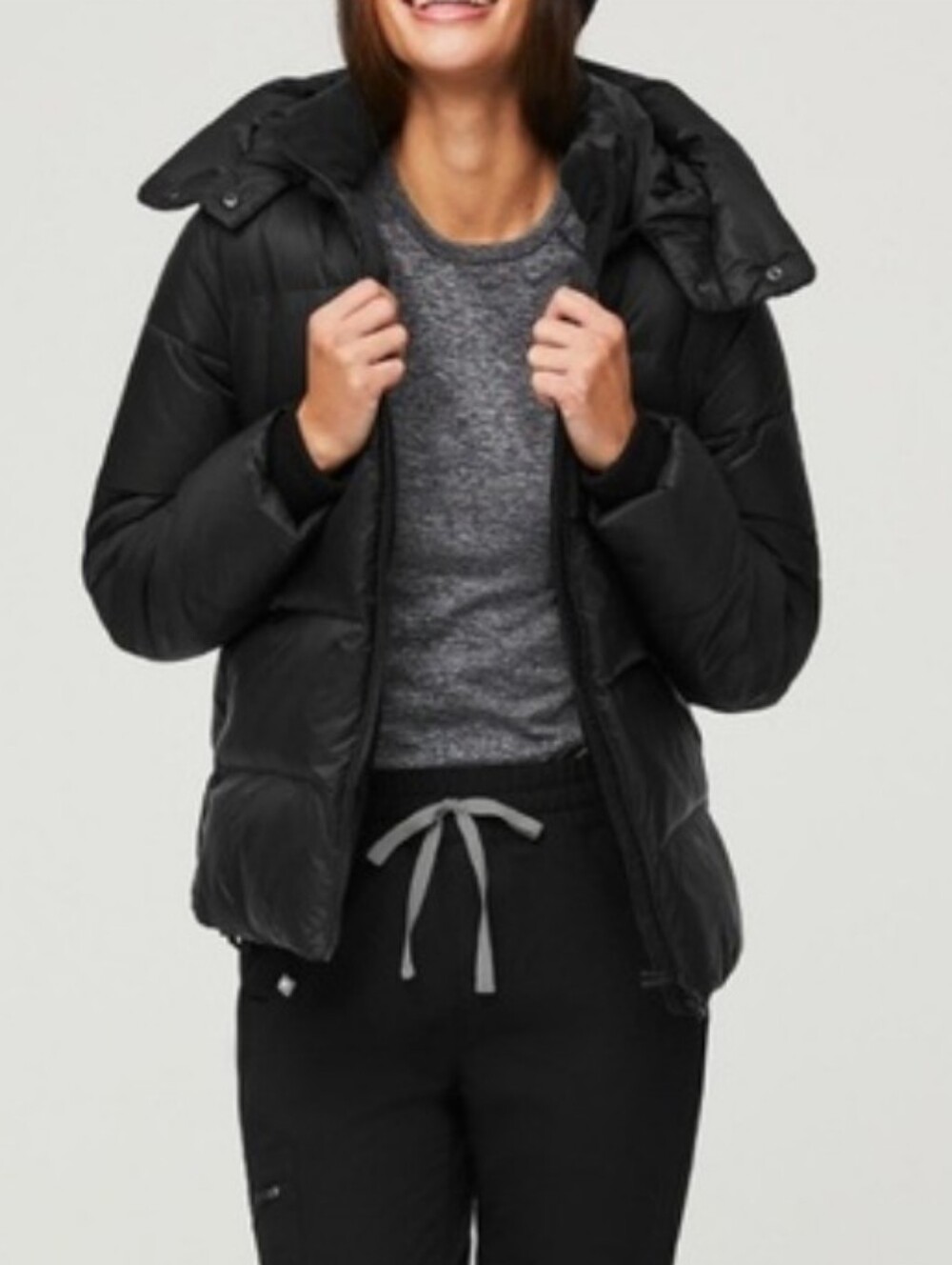FIGS Ozlem Snorkel Puffer Jacket Black L PrimaLoft Water Repellent Winter Coat